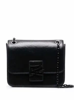 karl lagerfeld black shoulder bolsa