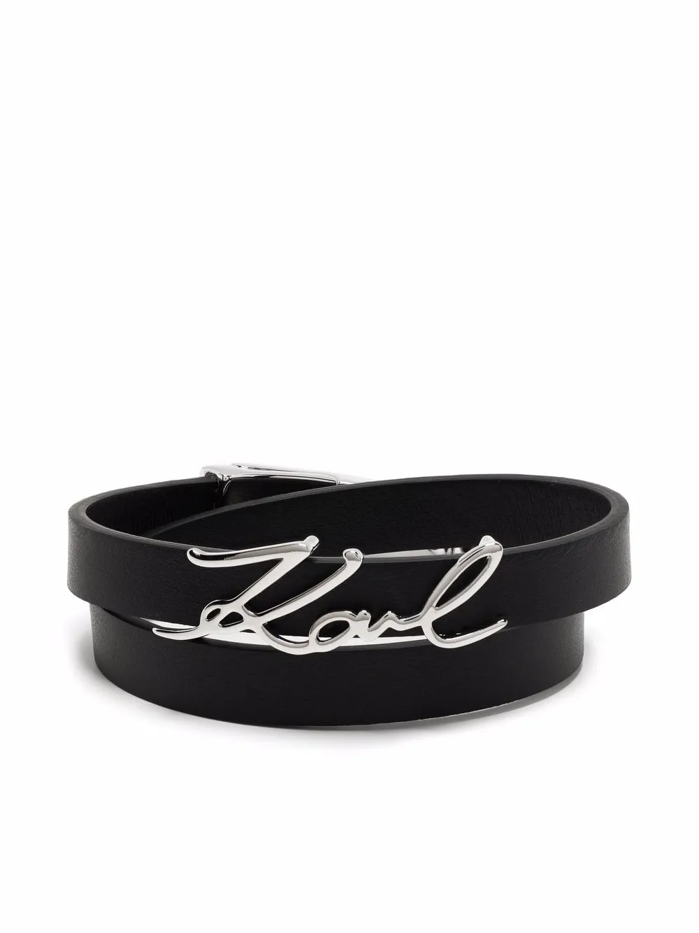 

Karl Lagerfeld Signature plaque-detail bracelet - Black