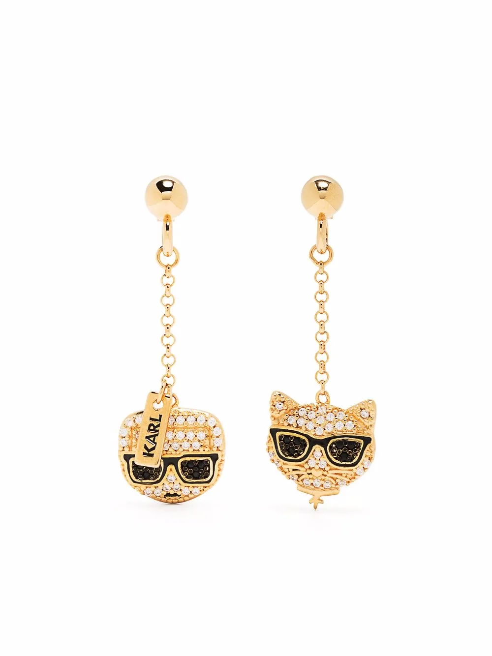 

Karl Lagerfeld Ikonik Karl Choupette earrings - Gold