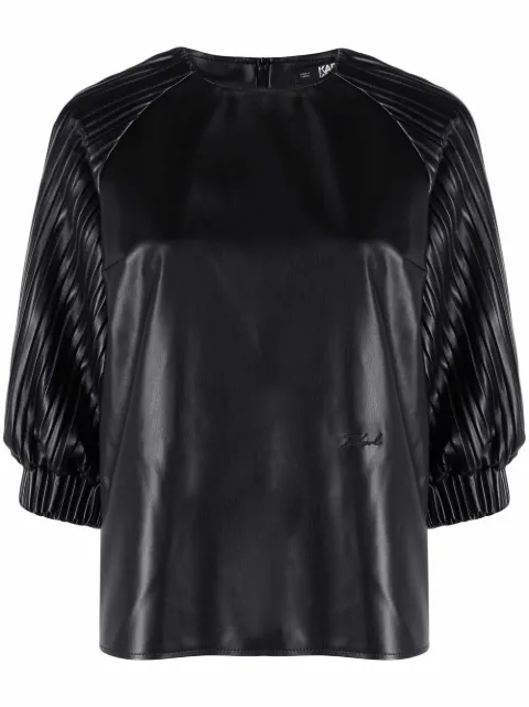 Karl Lagerfeld top con mangas plisadas