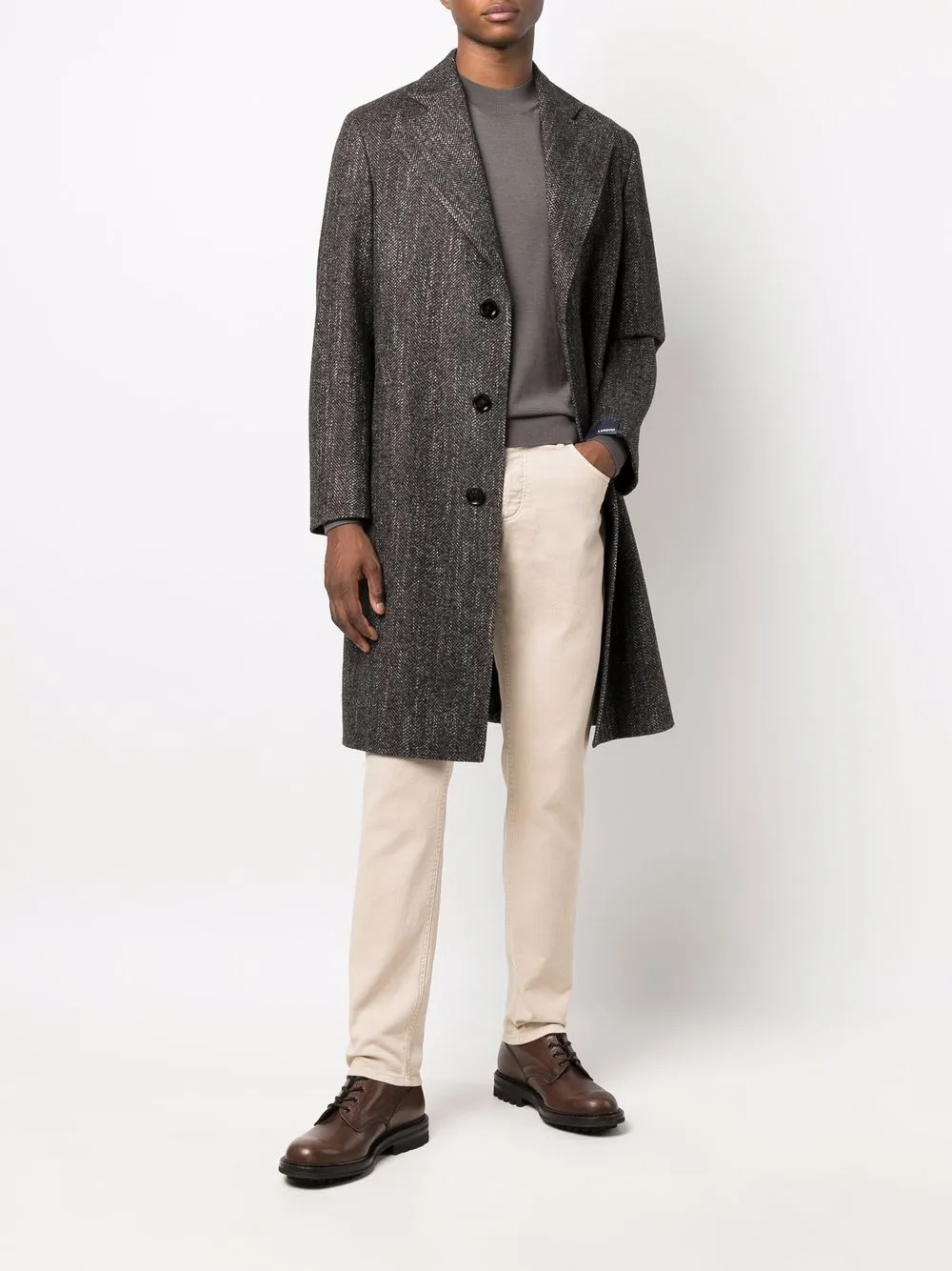 фото Lardini однобортное шерстяное пальто