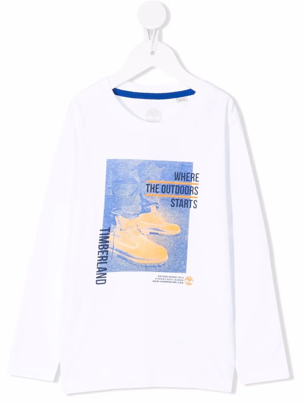 

Timberland Kids playera Where The Outdoors Star - Blanco