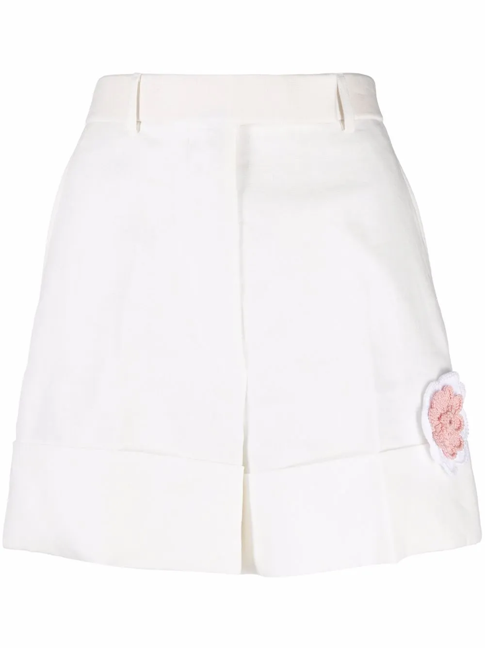 

Thom Browne floral appliqué tailored shorts - White