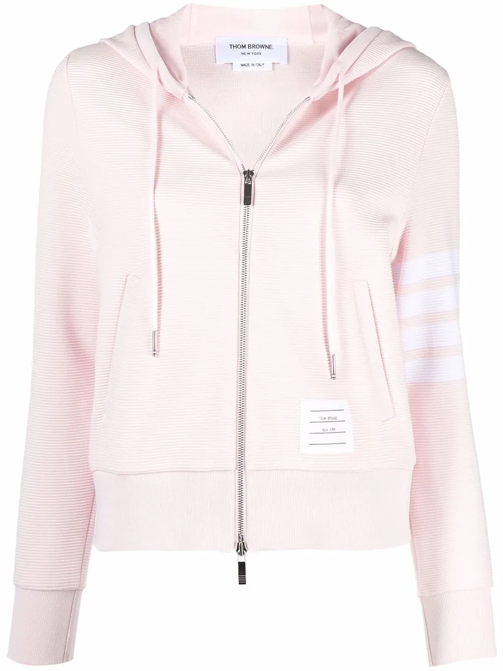 

Thom Browne 4-Bar zip-up cotton hoodie - 680 LT PINK