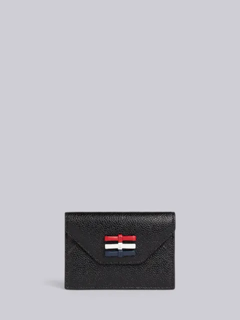 THOM BROWNE 名刺入れ プペルドグレインレザー 黒 小物 名刺入れ/定期
