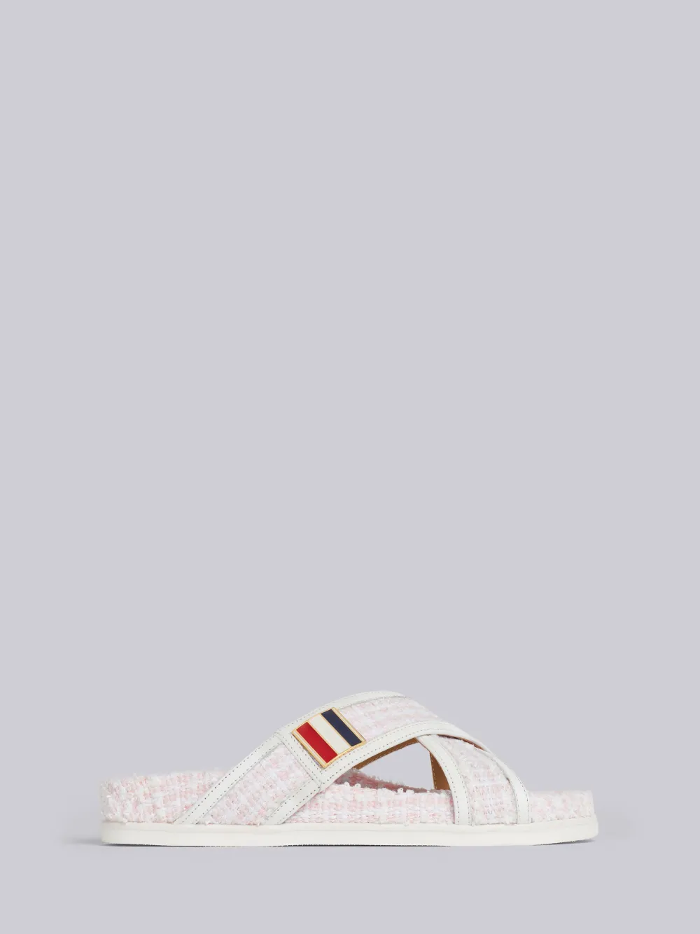 Thom Browne Criss Cross Tweed Sandals In Pink