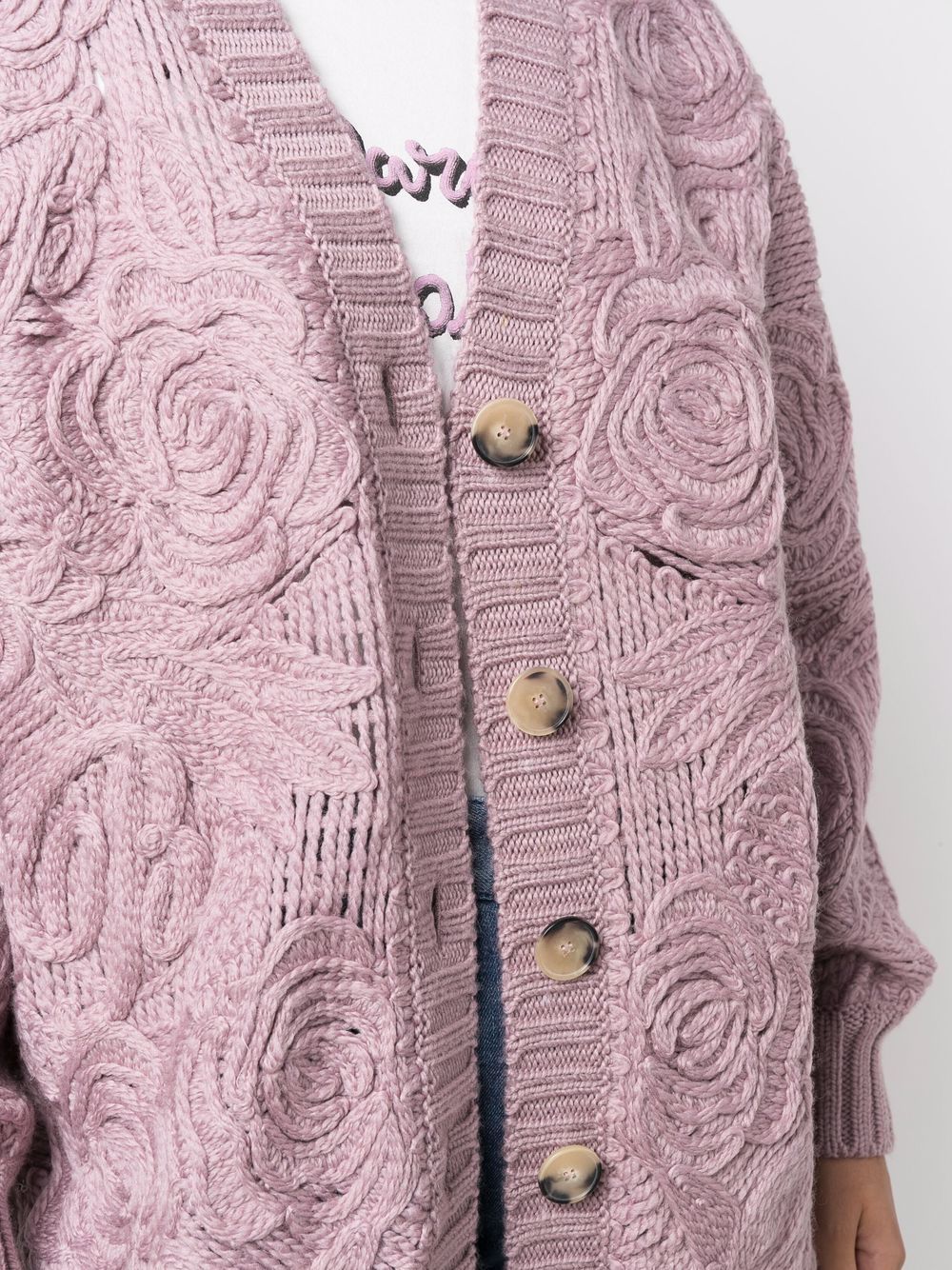 шерстяной кардиган-пальто с цветочной вышивкой Blumarine 1715453677
