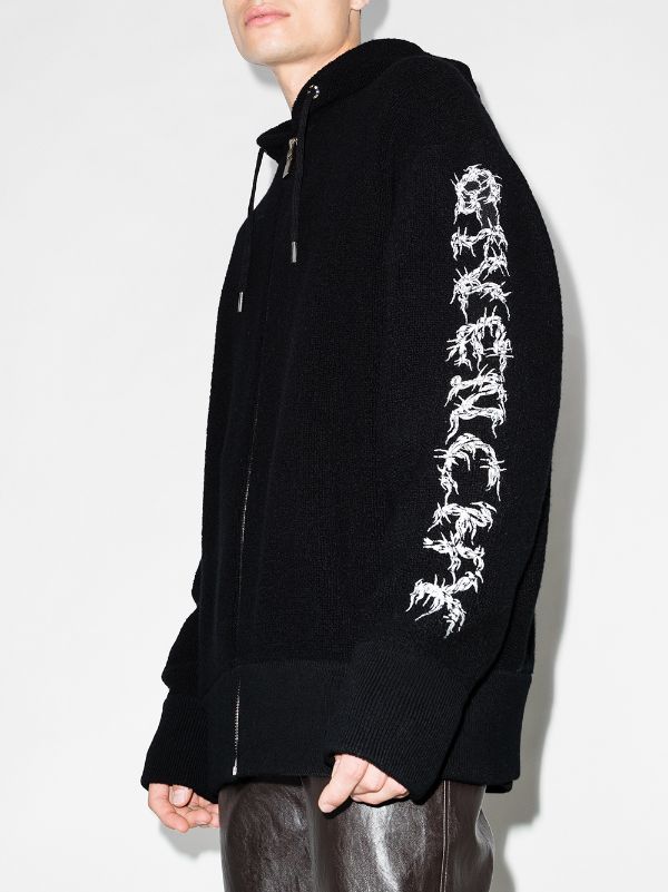 Shop Givenchy barbed wire logo-print hoodie with Express Delivery - FARFETCH