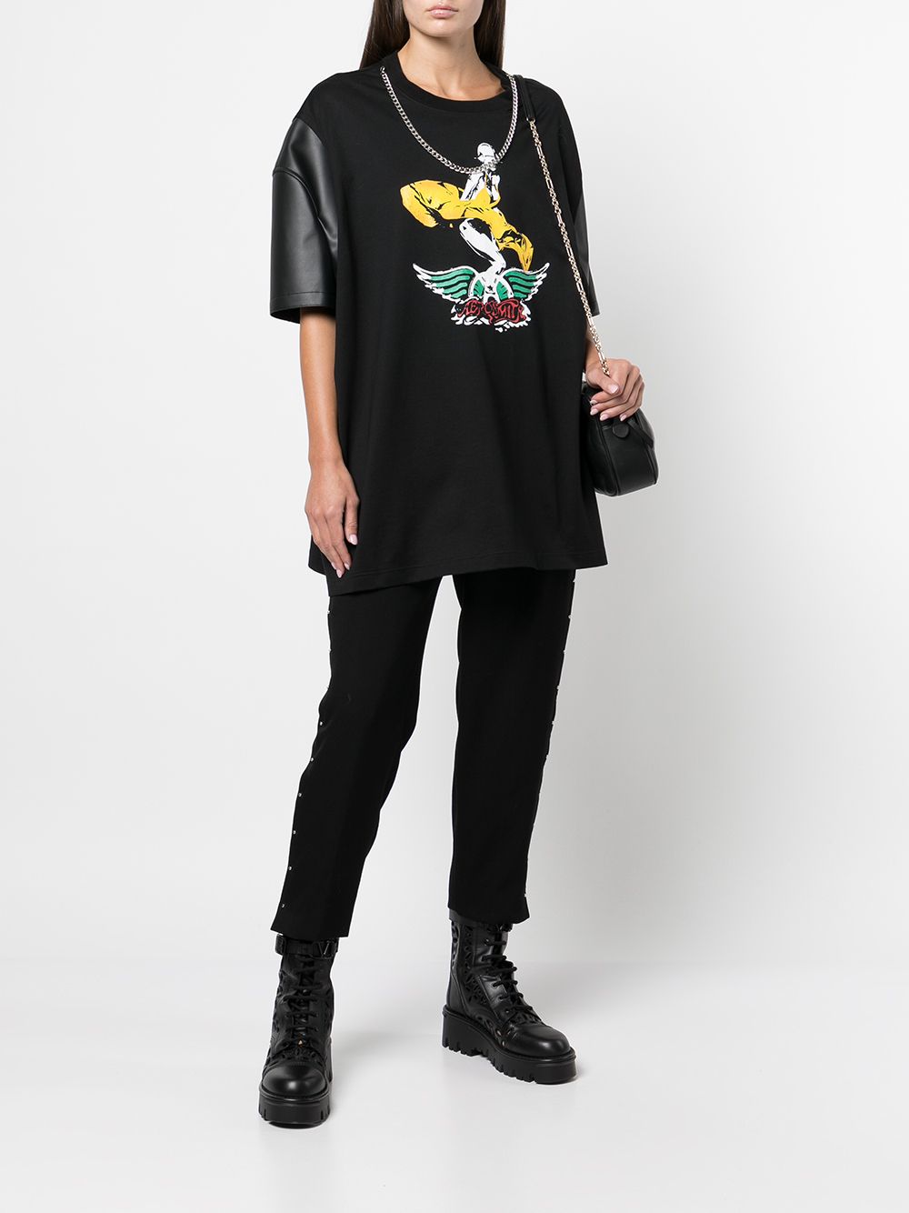 Junya Watanabe T-shirt met print - Zwart