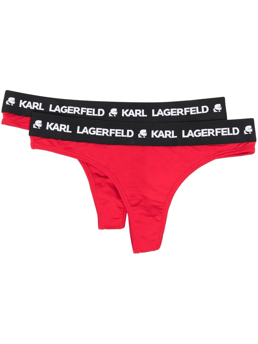 

Karl Lagerfeld logo-band thong set - Red