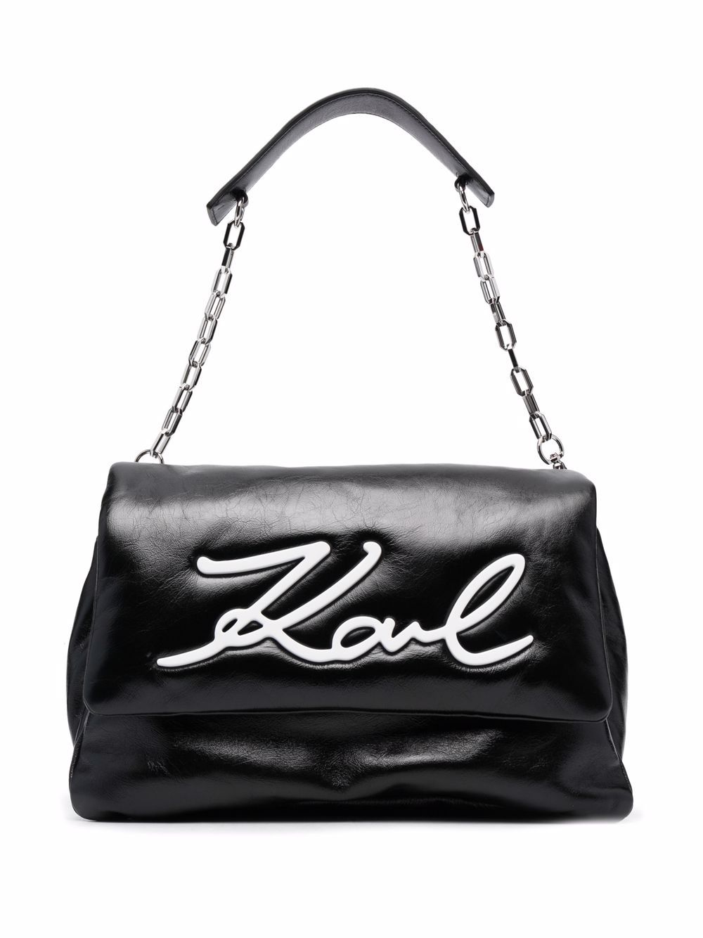 Women's K/KNOTTED MONOGRAM FAUX-SHEARLING SHOULDER BAG by KARL LAGERFELD