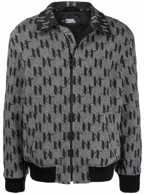 Karl Lagerfeld monogram-print Reversible Hooded Jacket - Farfetch