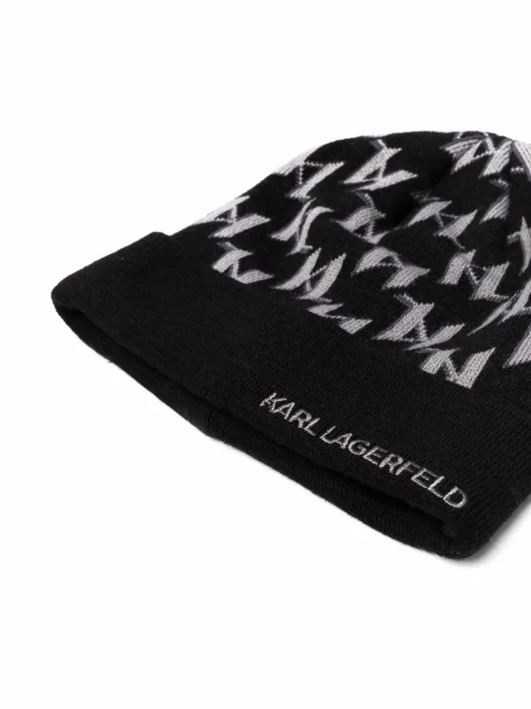 Karl Lagerfeld monogram-knit Beanie 