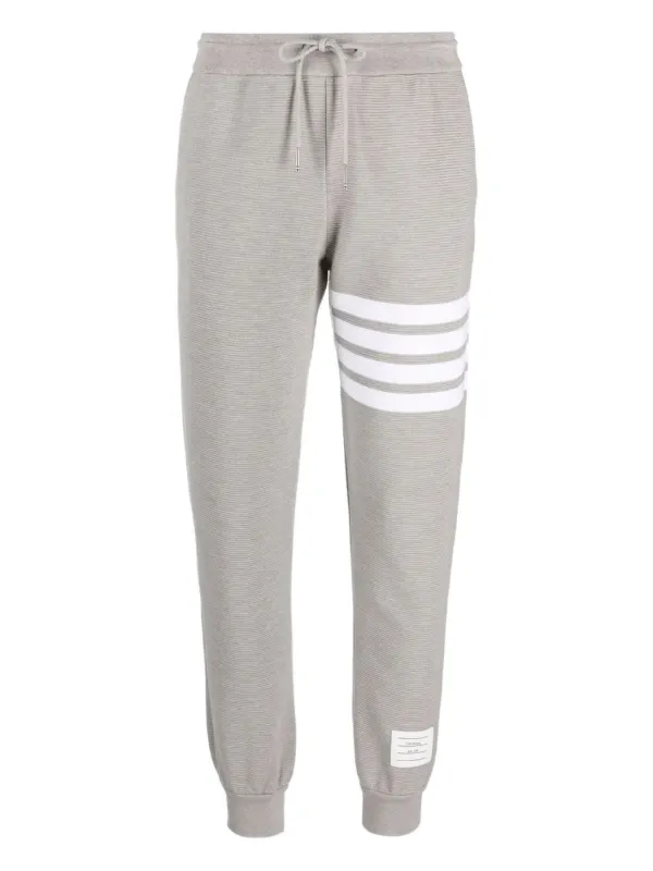 Thom Browne 4-Bar Stripe Track Pants in Grey