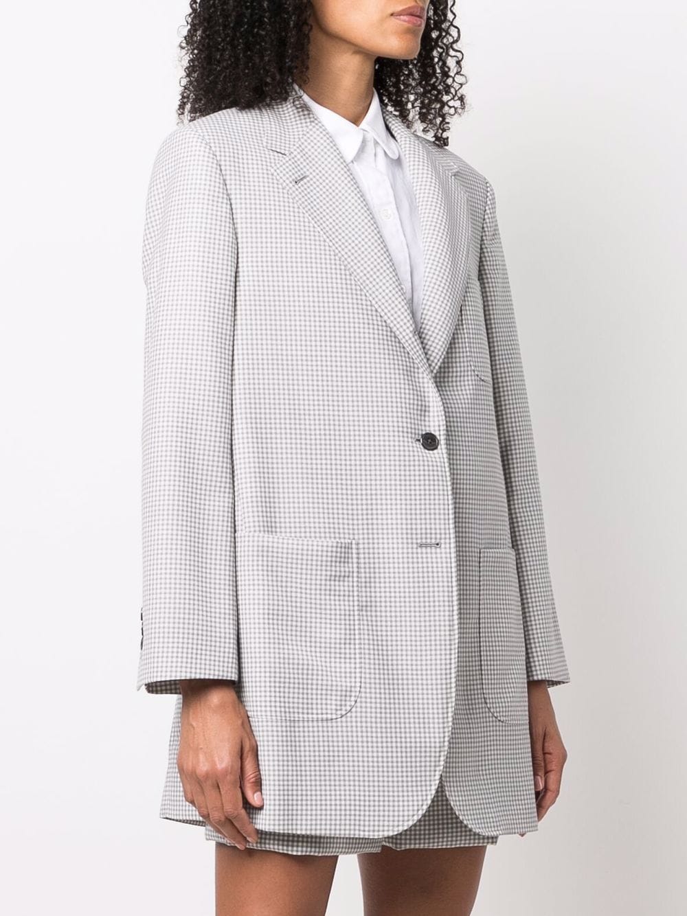 Shop Thom Browne Single-breasted Wool Jacket In Grey