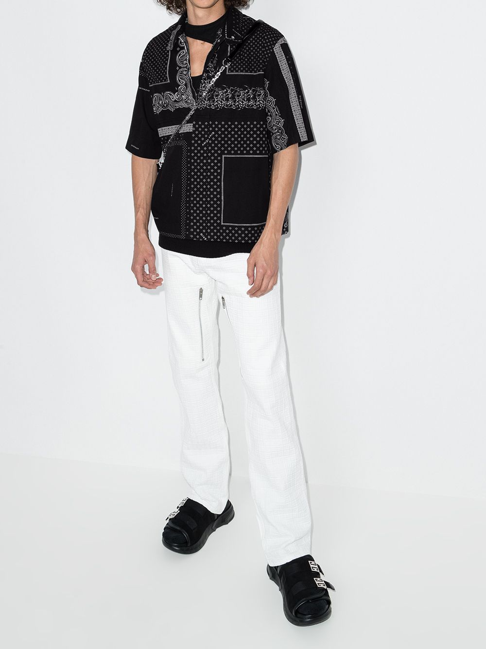 фото Givenchy рубашка на молнии с воротником-стойкой