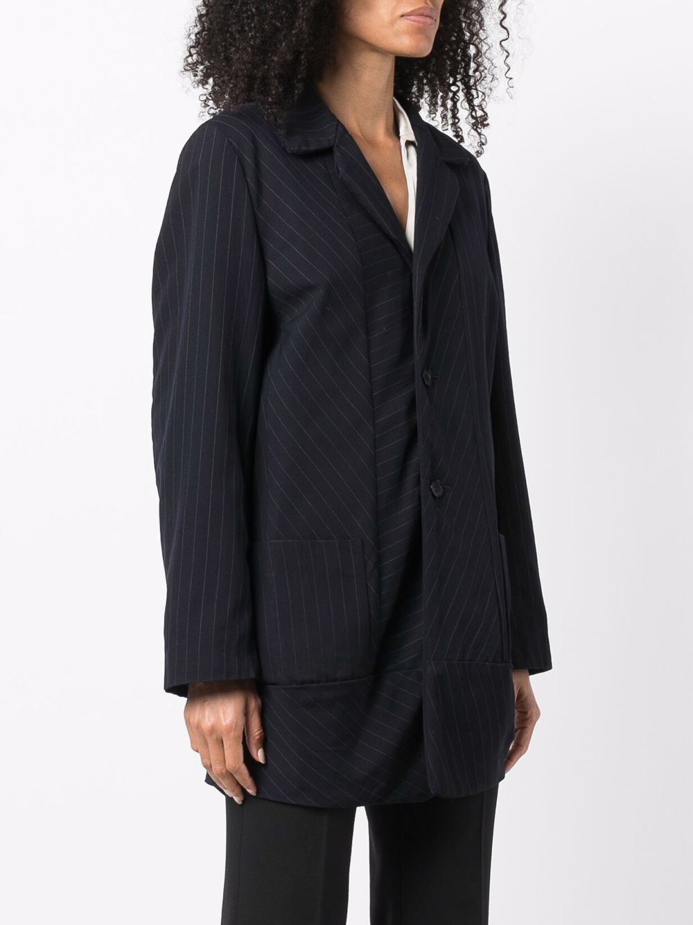 Comme Des Garcons pinstriped single-breasted blazer Women