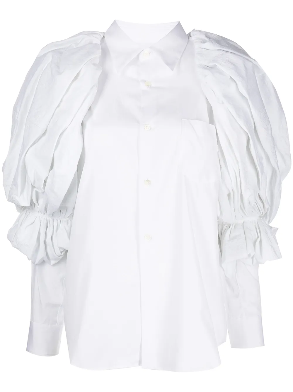 

Comme Des Garçons blusa de popelina con mangas farol - Blanco