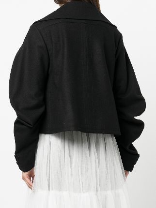 double-breasted cropped wool jacket展示图