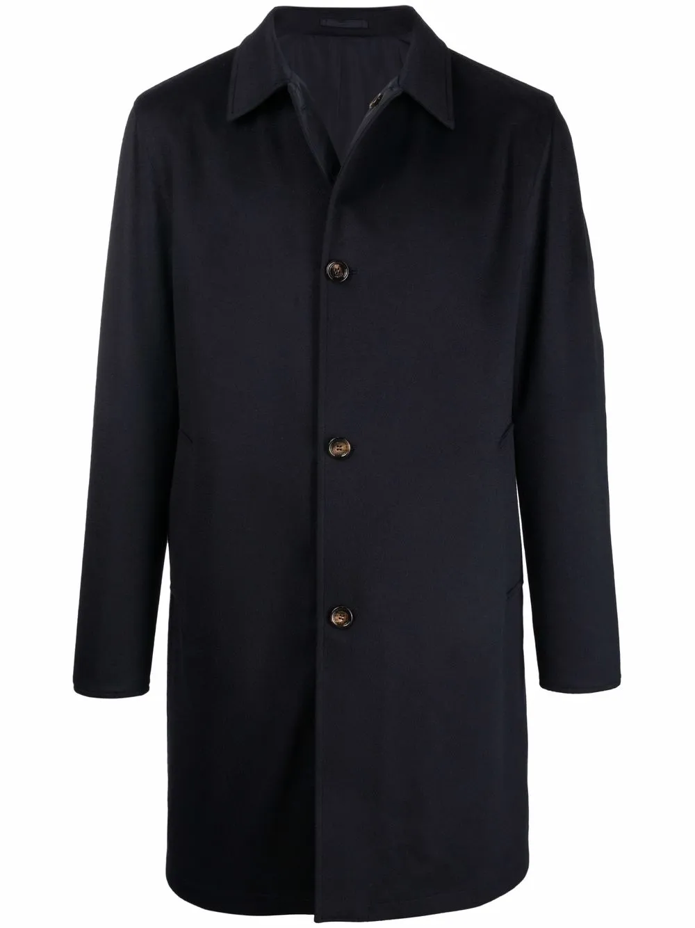 Kired Single-breasted Cashmere Coat In Blue