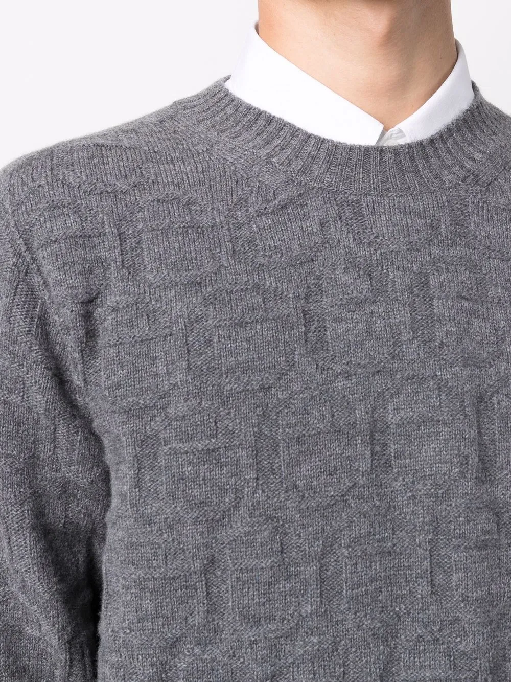 Eleventy Trui met jacquard logo Grijs