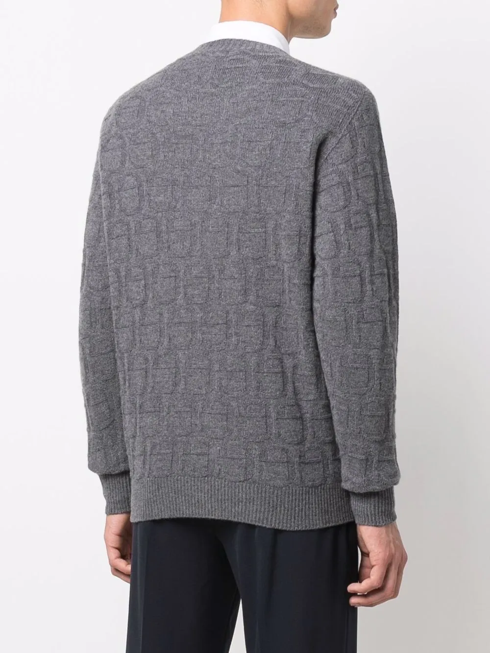 Eleventy Trui met jacquard logo Grijs