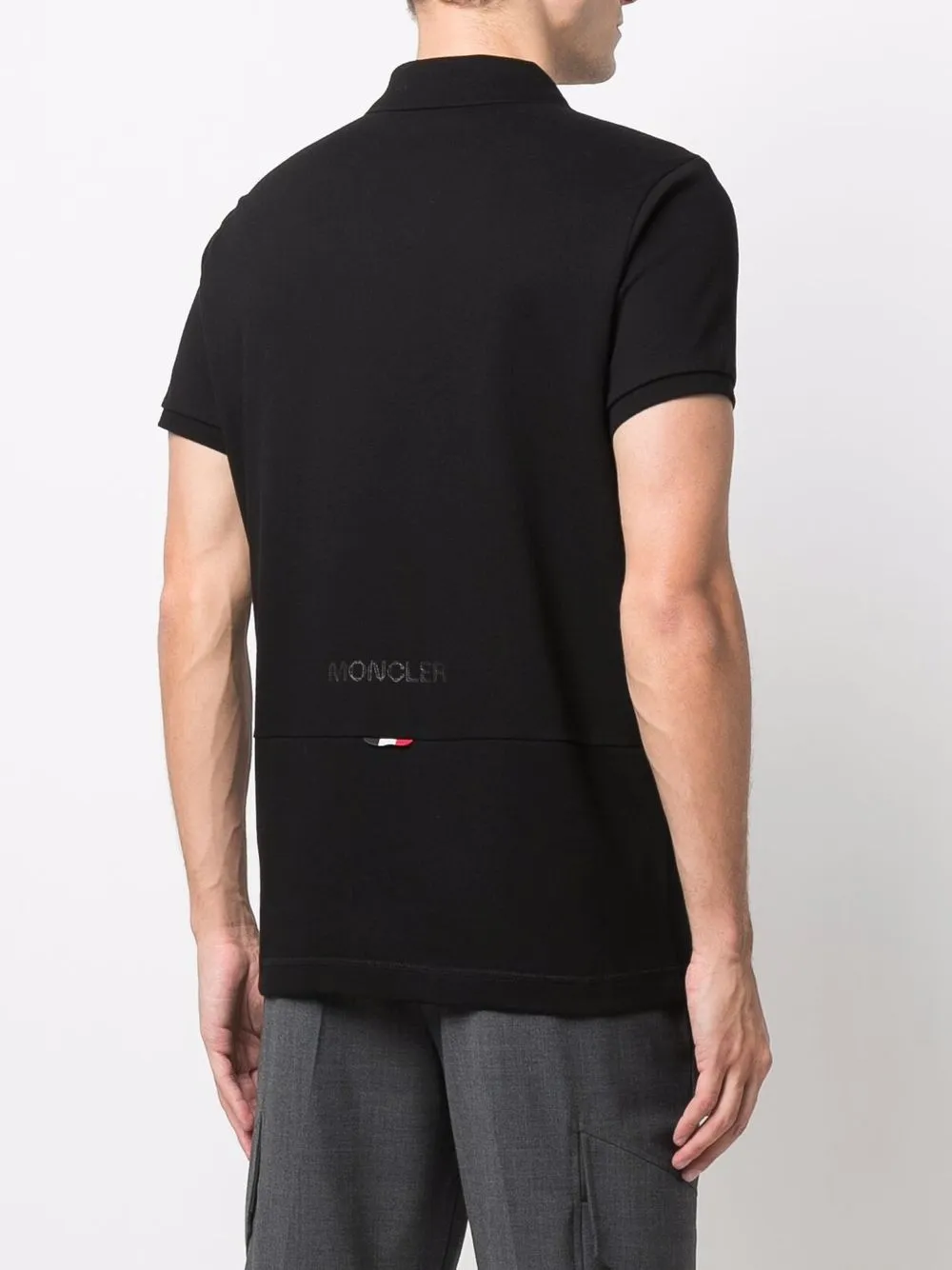 Moncler Poloshirt met driekleurig detail Zwart