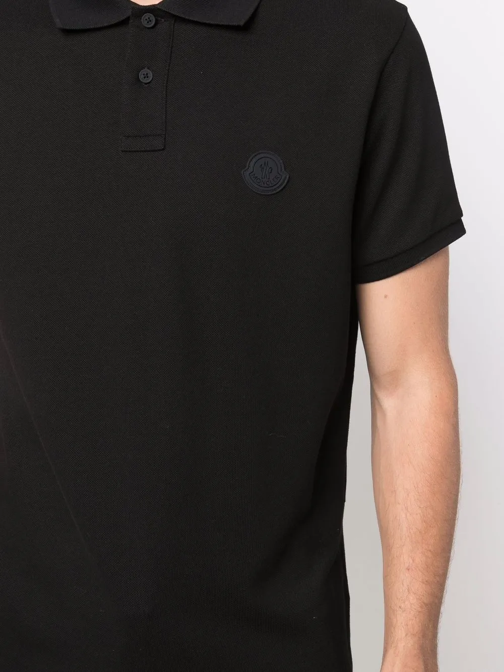 Moncler Poloshirt met driekleurig detail Zwart