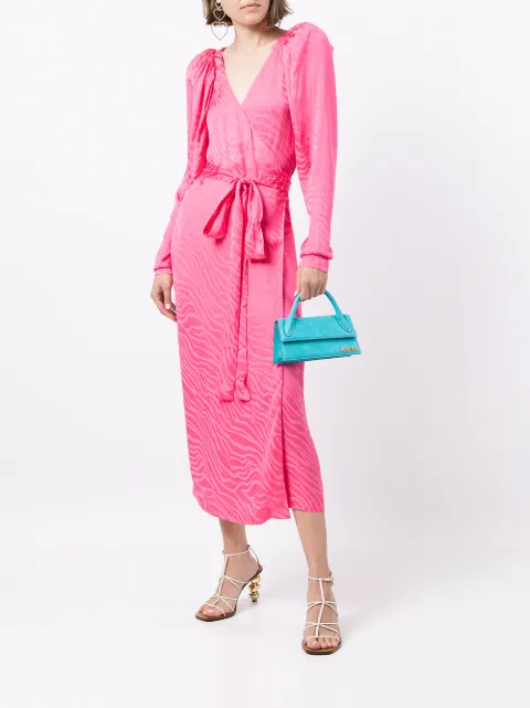 ROTATE zebra-print Wrap Dress - Farfetch