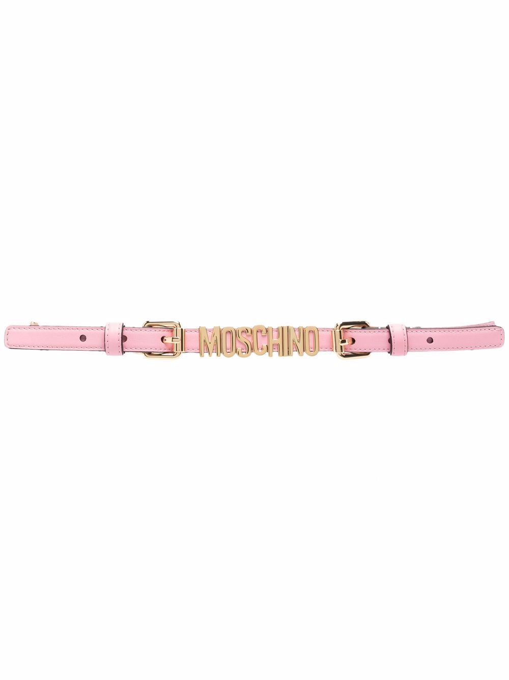 

Moschino cinturón de cadena con placa del logo - Rosado