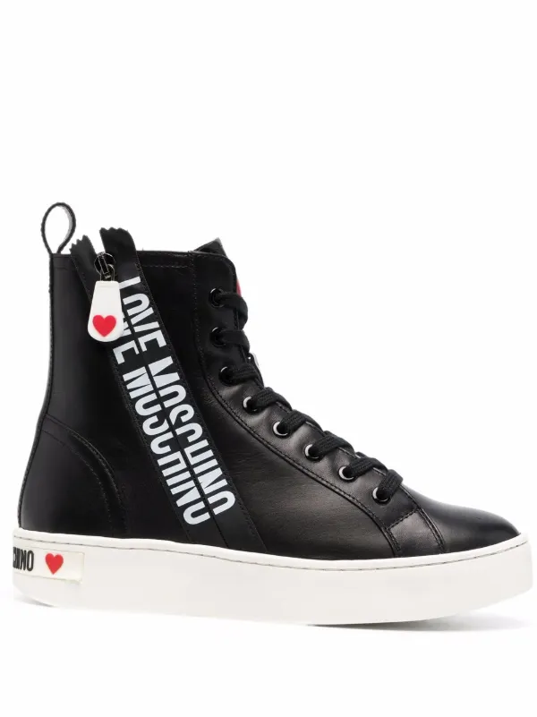 love moschino high top sneakers