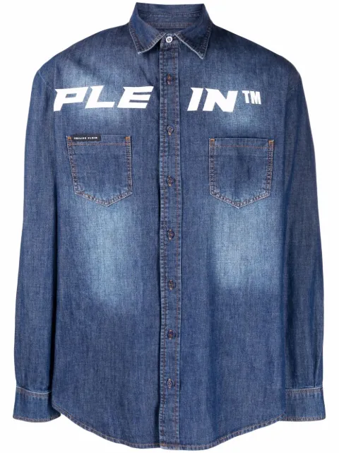 Philipp Plein logo denim shirt 