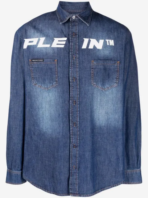 Philipp Plein logo denim shirt