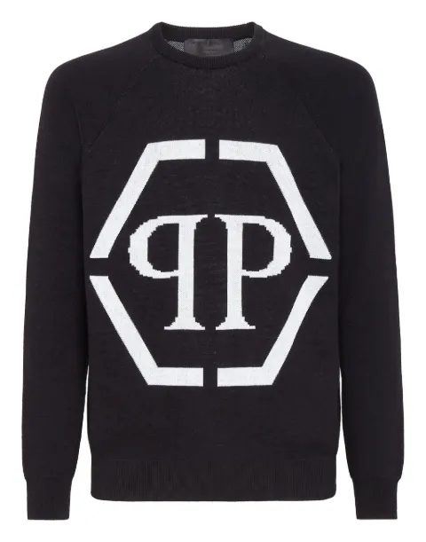 Philipp Plein intarsia-logo crewneck jumper