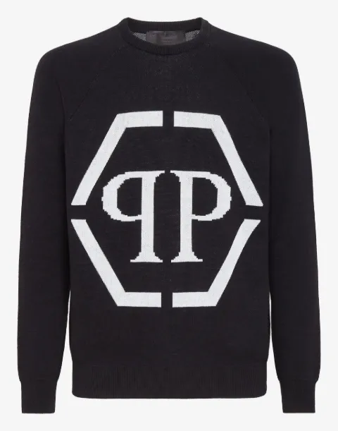 Philipp Plein intarsia-logo crewneck jumper