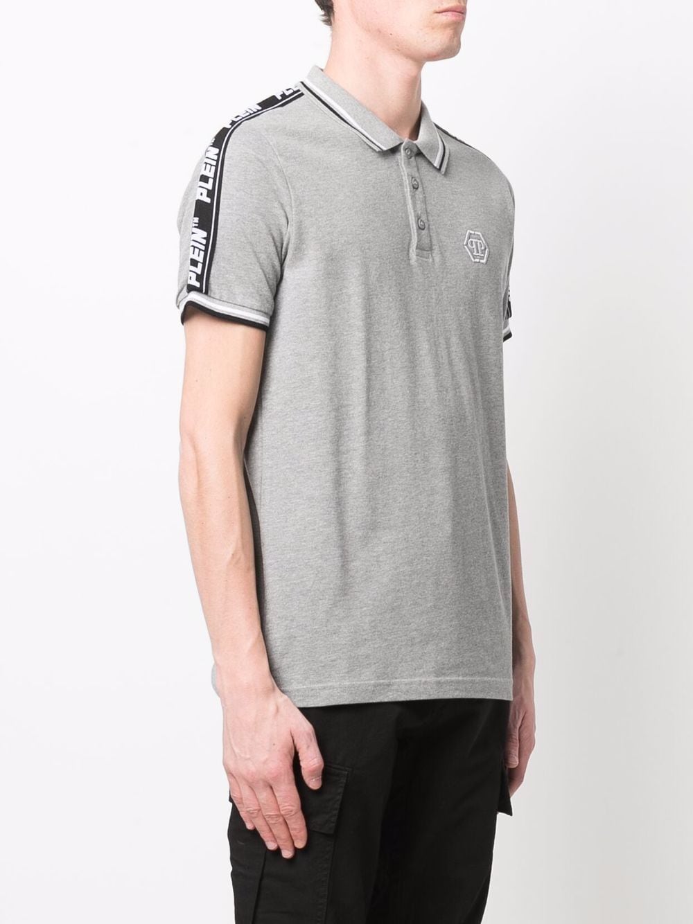 Shop Philipp Plein Embroidered-logo Polo Shirt In Grau