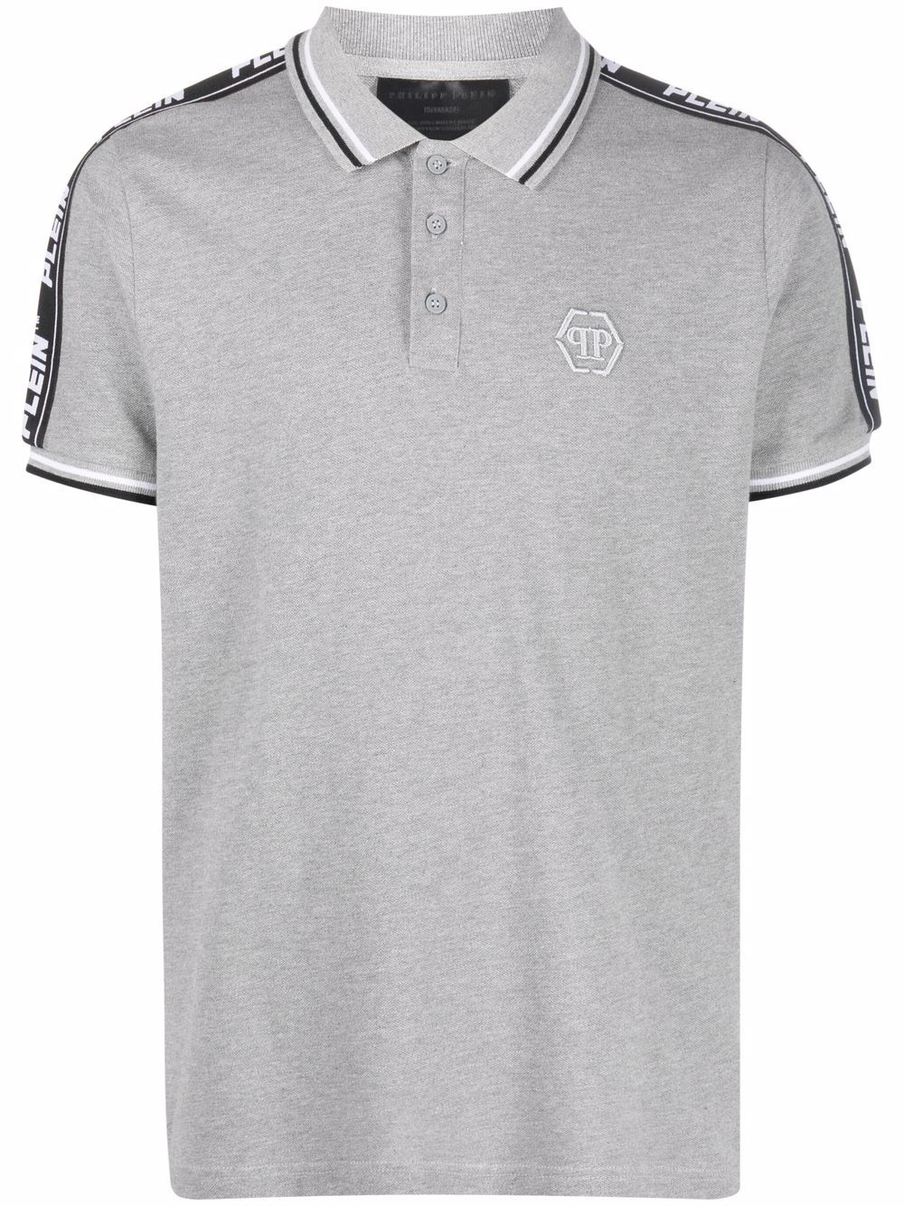 

Philipp Plein playera tipo polo con logo bordado - Gris