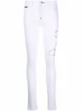 Philipp Plein Signature embellished skinny jeans - White