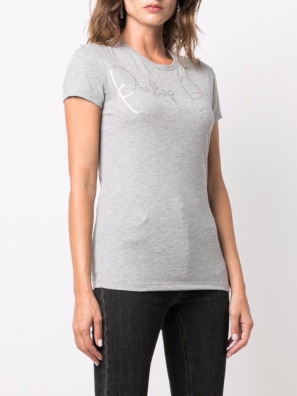 Shop Philipp Plein Round Neck Short-sleeved T-shirt In Grey