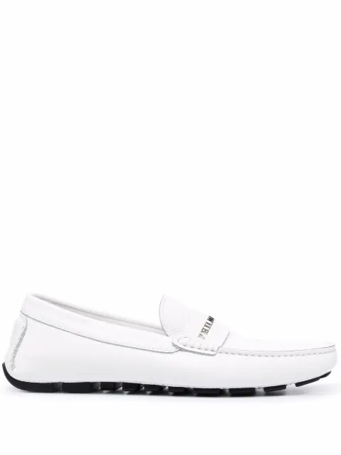 Philipp Plein logo-plaque leather loafers