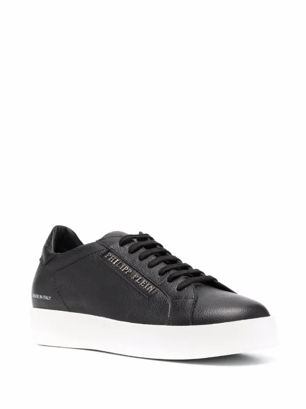 Shop Philipp Plein logo-print leather 