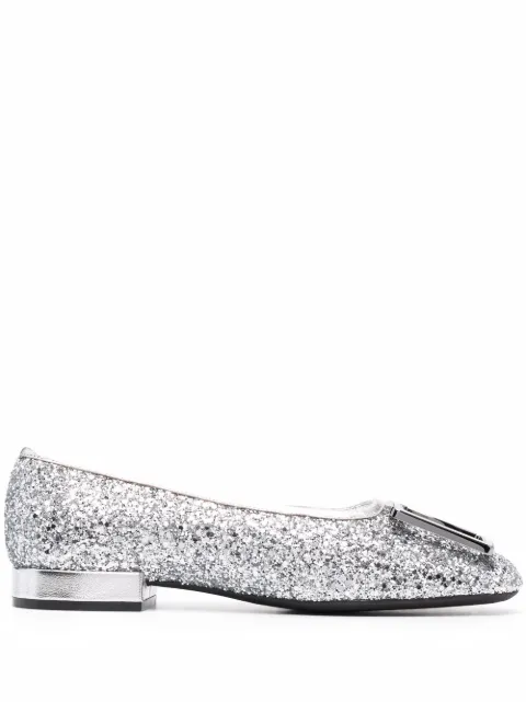 Ferragamo logo-plaque ballerina shoes