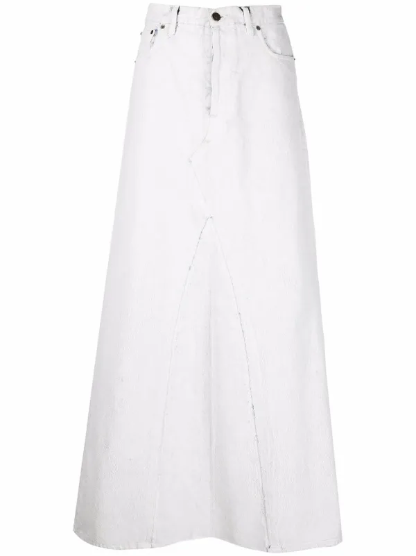 long white denim skirt maxi