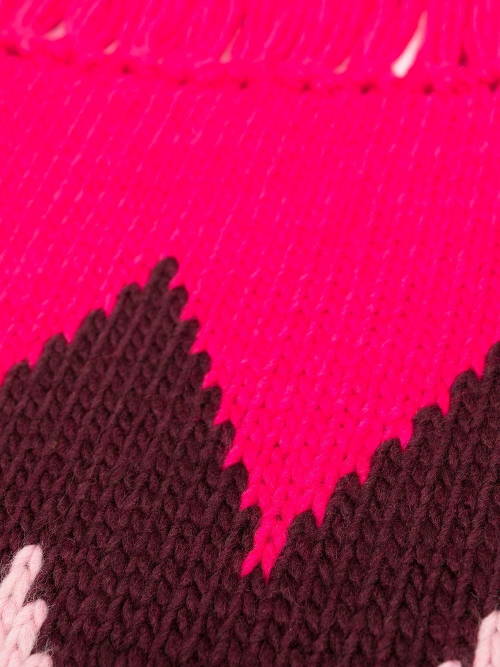Shop M Missoni Chevron-knit Wool-blend Scarf In Rosa