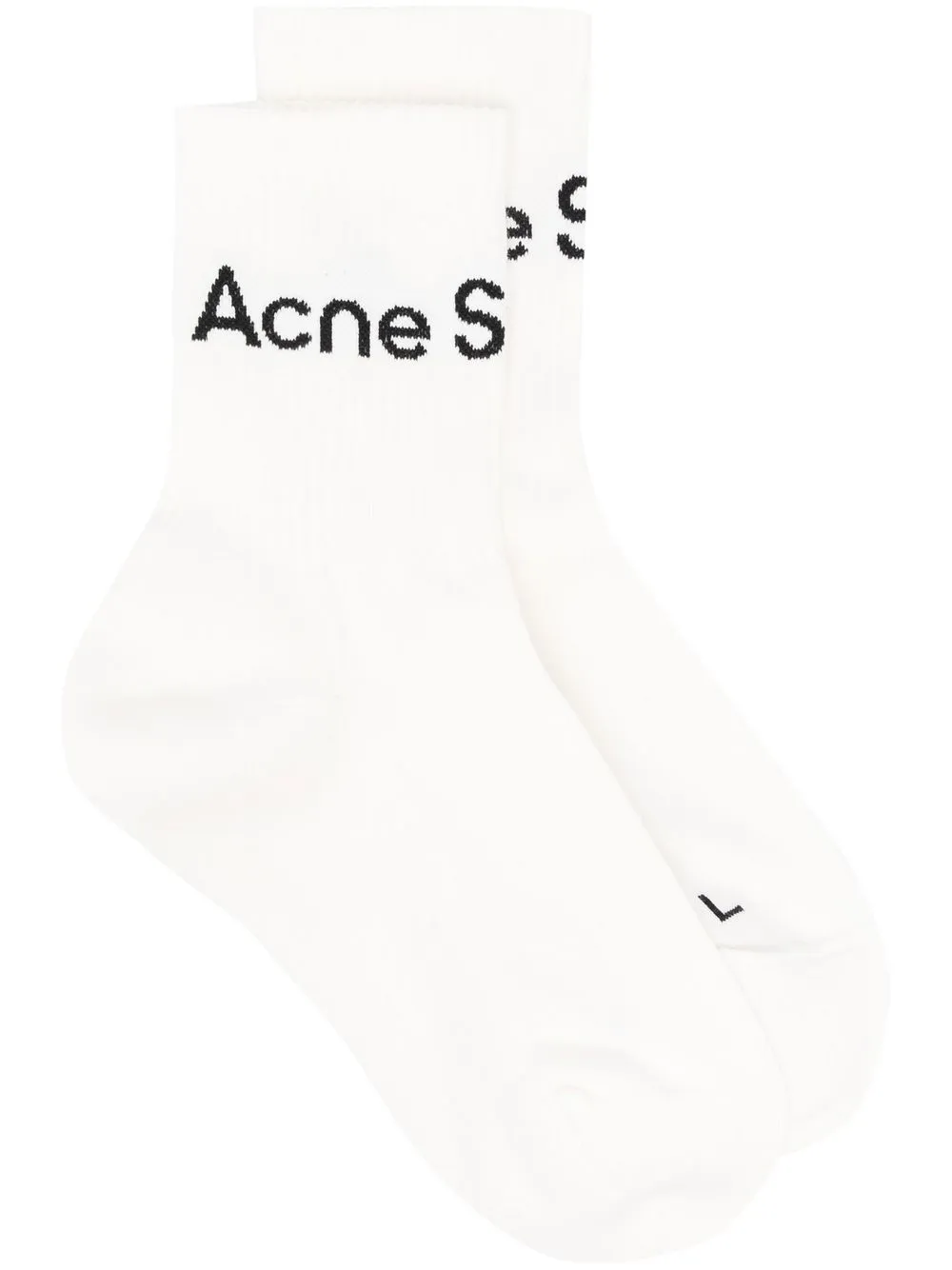 

Acne Studios ribbed-knit logo socks - White