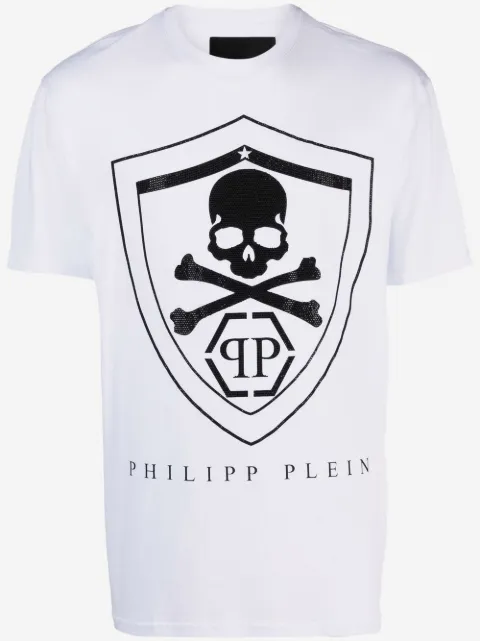 Philipp Plein playera con logo y strass