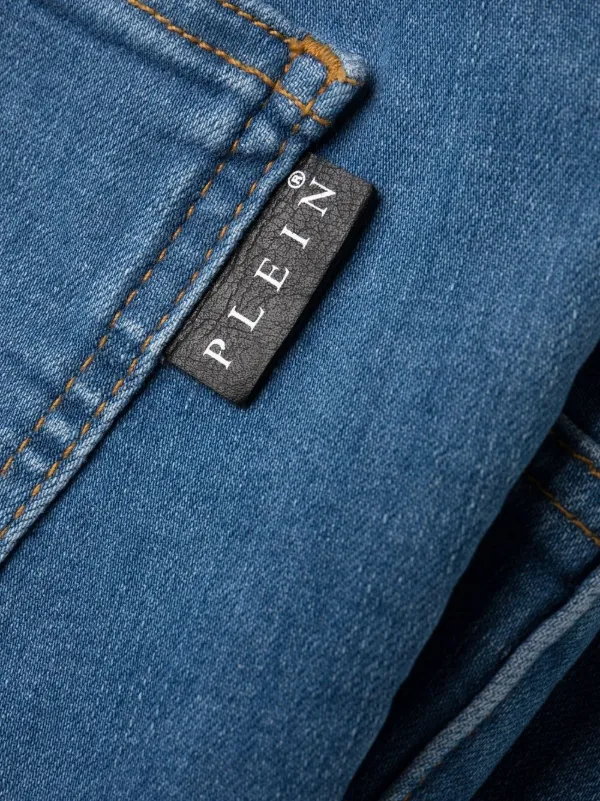 Philipp Plein ハイライズ スキニーレギンス | ブルー | FARFETCH JP