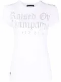 Philipp Plein crystal-embellished snake-print T-shirt - White