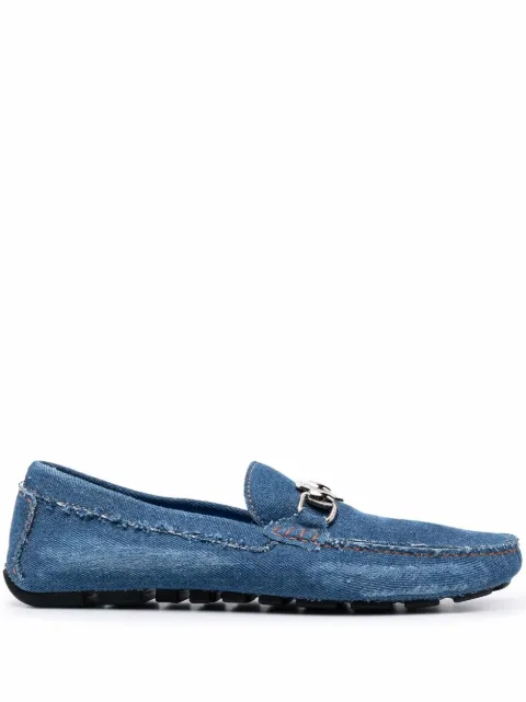 Philipp Plein denim logo-plaque moccasins