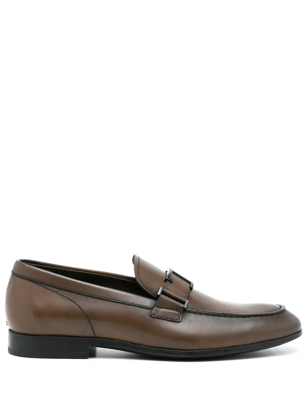 

Tod's T plaque loafers - Brown